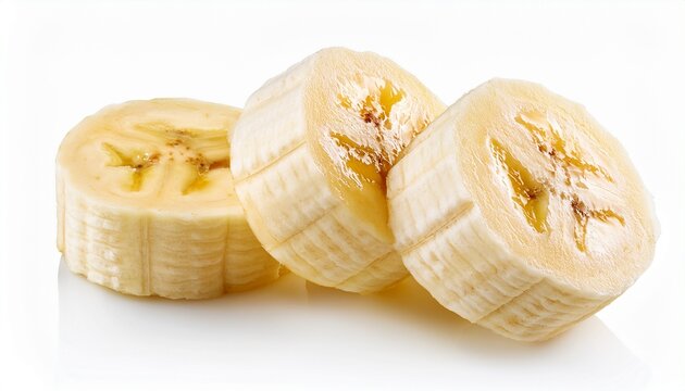 Slice Banana Isolated On White Background