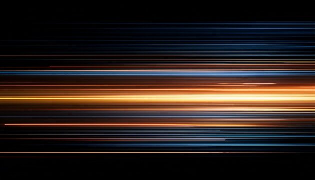 Abstract Horizontal Light Streaks With Soft Glow And Motion Blur Isolated On Transparent Background Dynamic Linear Energy Effect For Modern Design And Visual Compositions