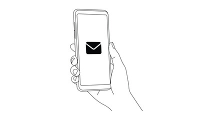 Hand holding phone with email communication technology © SirajulIslam