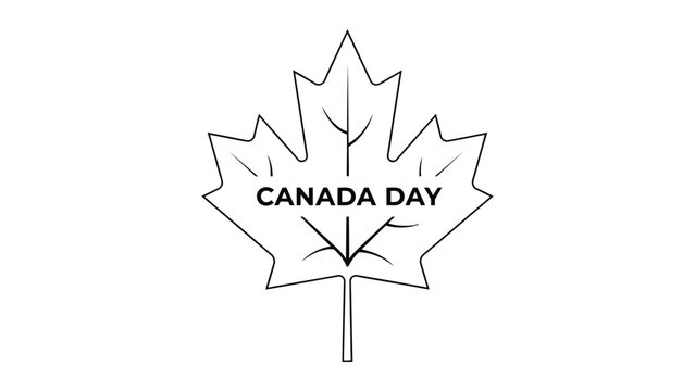 Canada day maple leaf on a white background, isolated simple minimalist