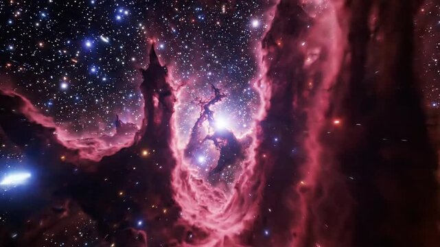 Space travel to Eagle Nebula with VSRExport exploring deep space in a stunning journey
