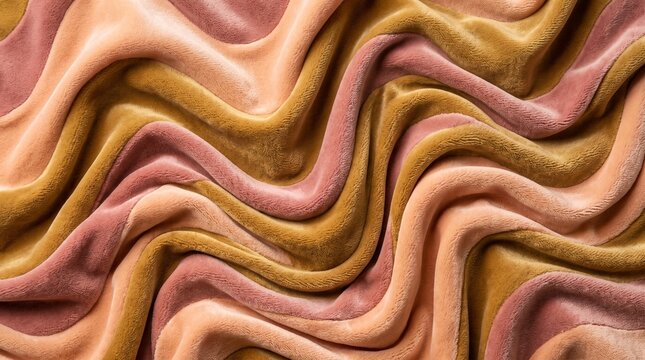 Groovy Pastel Velvet Upholstery Folds Abstract Horizontal Background
