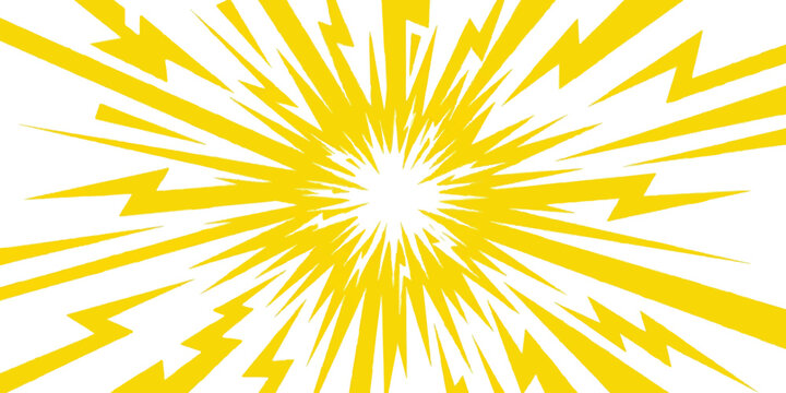 Abstract yellow lightning bolt pattern radiating from the center