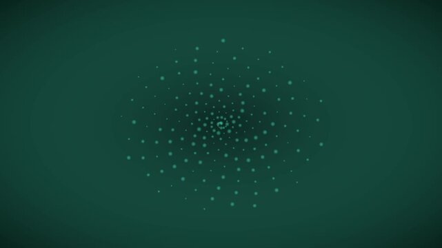 Abstract green spiral motion animation 4k background, with glowing particles, and digital flowing, energy patterns