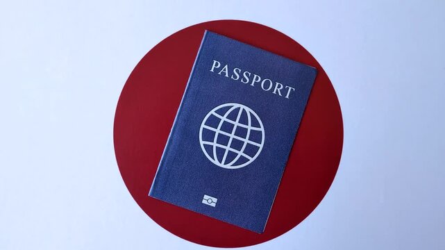 Japanese passport or id document with tickets for flight, travel, border crossing. Japan passport and tickets as a background for your design