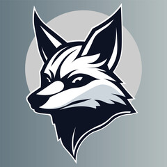Obraz premium Modern Silver Fox Mascot Logo Vector Illustration for Esports Gaming Business Branding Sports Team Identity and Merchandise Design