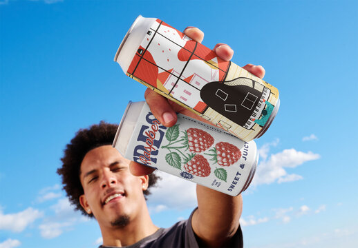 Mockup of  Two Large Cans