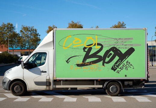 Mockup of Delivery Truck in City Space
