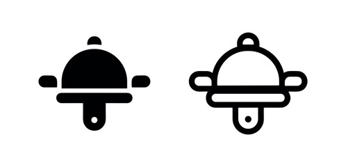 Fototapeta premium Notification bell icon in glyph and outline style for alerts and reminders in UI/UX.