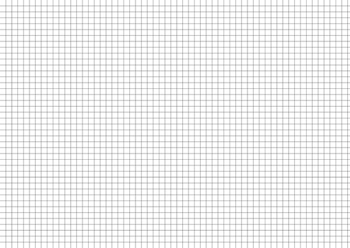Simple 5mm Square Grid Graph Paper A4 Landscape Background on Transparent Background