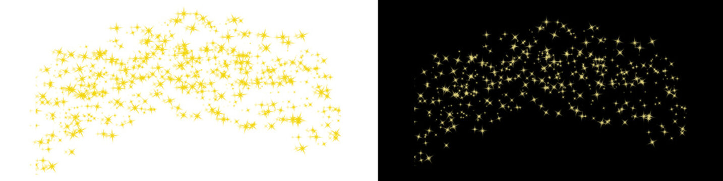 Elegant gold glitter rain with shimmering falling stars and luxury glow effect overlay gold dust png