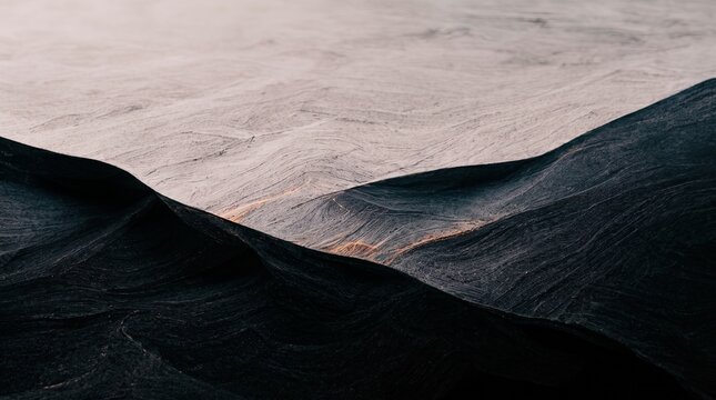 Black minimal background. Abstract shapes and textures. Dark, moody feeling, black and whit. High quality 4k illustration.