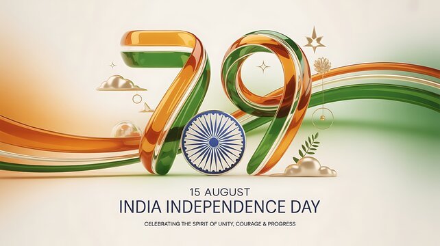 79th india independence day celebration with tricolor design