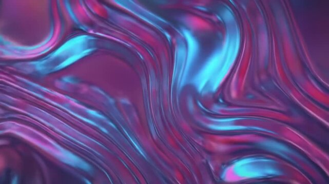 Vibrant iridescent wavy liquid metal texture background