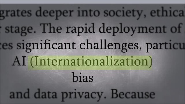 Internationalization Text Background Animation | Global Business Typography Motion Graphics | Localization Technology 4K Loop