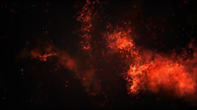 Fire Particles Flow Looped Alpha Chanel Background