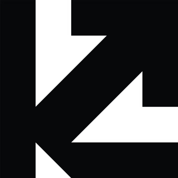 Abstract alphabet letter KZ or ZK monogram logo design vector