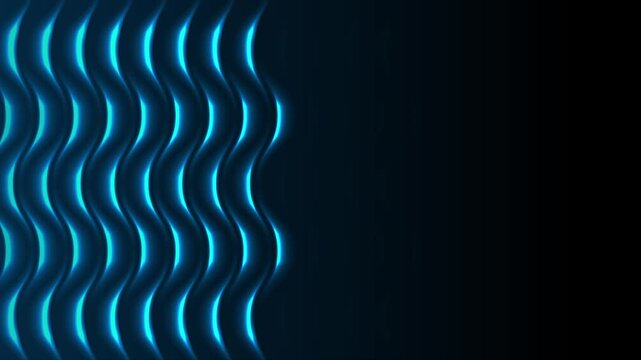 Bright blue neon laser waves abstract hi-tech motion background