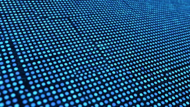 Perspective view of blue LED dot matrix pattern.