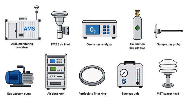 Industrial gas detection and analysis equipment collection.