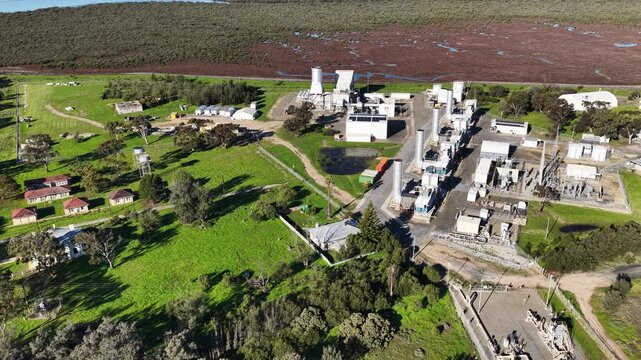 Torrens Island, Adelaide, South Australia &ndash; 4K aerial drone footage of Torrens Island Power Station, Port Adelaide River, coastal wetlands, mangroves and industrial waterfront.