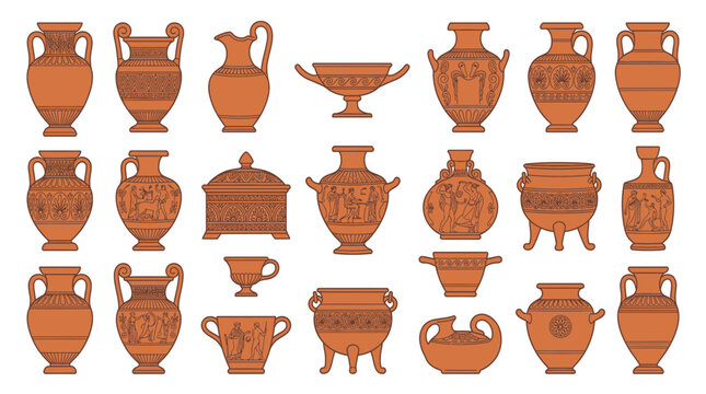 Ancient Greek Pottery Collection: Amphorae, Krater, Kylix, Hydria, Vessels