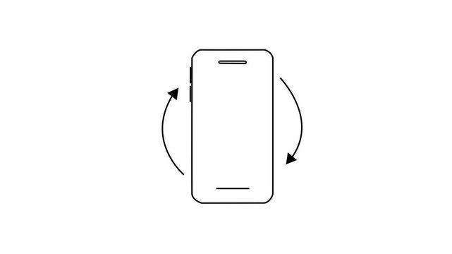 Turn you Smart phone rotate device screen, Phone flip sign, Phone Rotation animation. Please Rotate Your Phone to Landscape 90 Rotation for Better Experience.4k