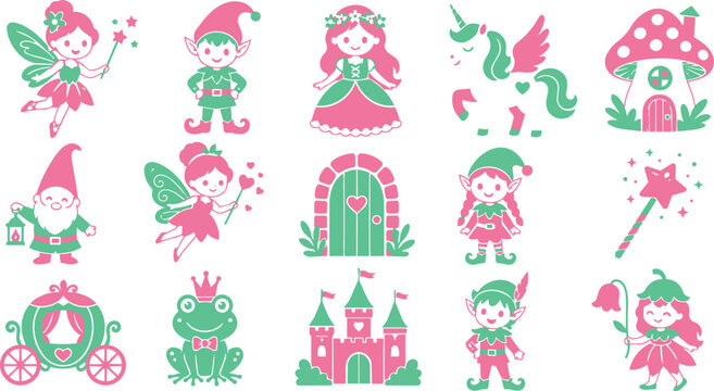 Cute fairy tale collection with magical characters and fantasy elements