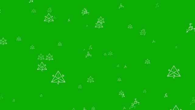 Math Formula Particle Camera Zoom Animation. Floating Equations Science Background 4K.