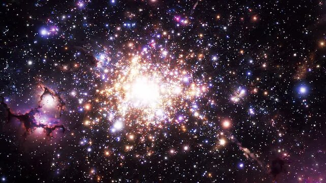 Deep Outer Space Galaxy with Glowing Stars and Nebula