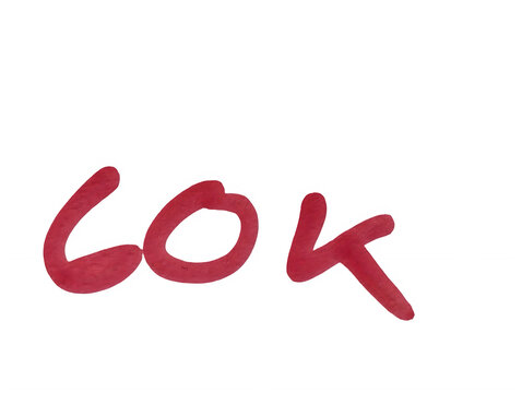 Handwritten red marker text saying 60k for social media celebration isolated on transparent background