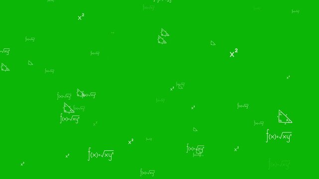 Math Formula Particle Camera Zoom Animation. Floating Equations Science Background 4K.