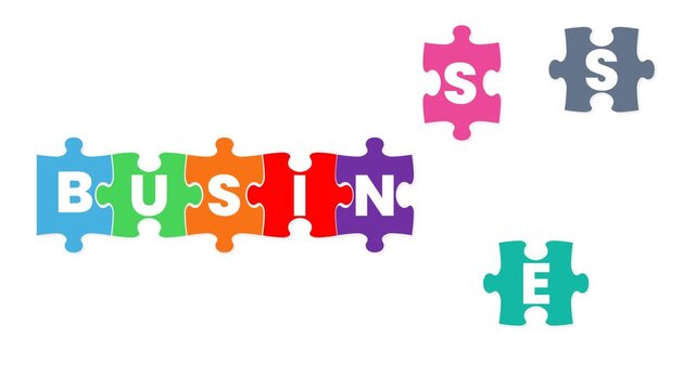 Dynamic Business Word Formation with Colorful Jigsaw Puzzle Pieces
