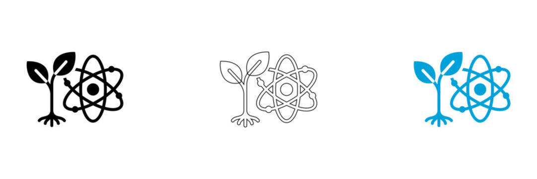 Eco friendly atomic plant logo designs