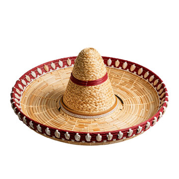 Traditional mexican sombrero with red and white trim for cultural celebrations