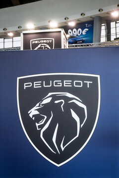 BELGRADE, SERBIA - MARCH 22, 2026: Peugeot lion logo on their car dealership in belgrade. Peugeot is a French car and automotive manufacturer, spread worldwide, part of stellantis.