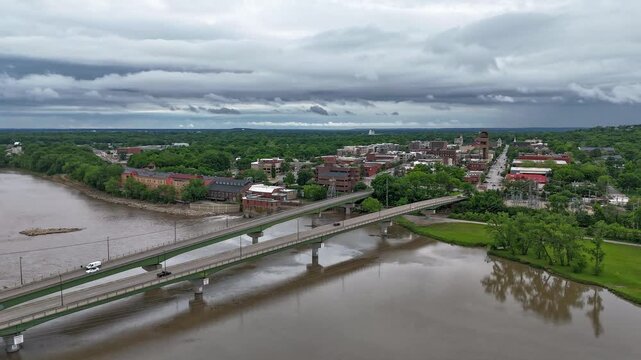 Aerial Hyperlapse Along the Kansas River at Lawrence Kansas