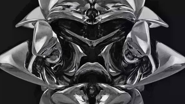 Abstract chrome metal texture with sharp geometric shapes