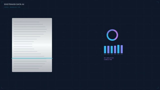 AI Data Extraction Interface with Document Scan and Progress Bar