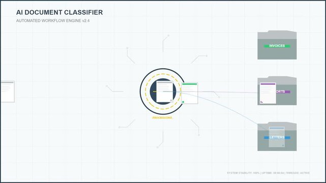AI Document Classifier Automated Workflow UI Concept