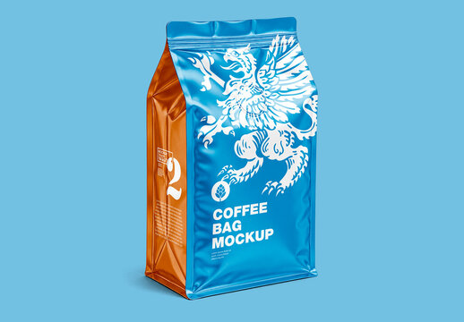 Side View Coffee Bag Packaging Mockup