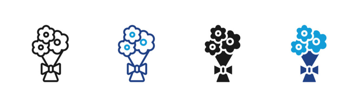 Bouquet Web icon with multiple style collection