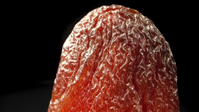 Extreme Macro Close-Up of Dried Date Fruit