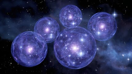 Fototapeta premium A Cluster of Luminous Exoplanets Orbiting in the Deep Cosmos