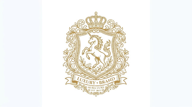 Golden coat of arms crest symbol.