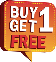 Naklejka premium Eye Catching Buy One Get One Free Promotion Tag for Retail Marketing Campaigns and Online Sales Events