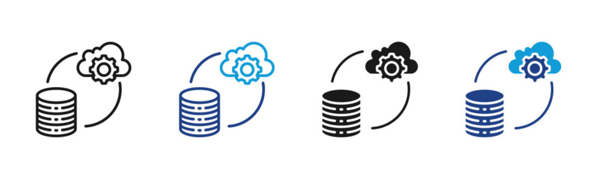 Database Web icon with multiple style collection