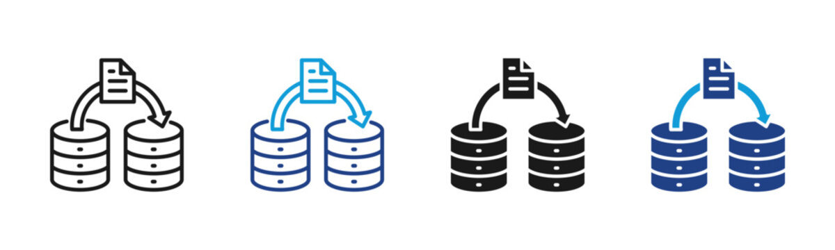 Data Migration Web icon with multiple style collection