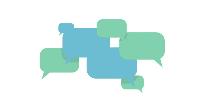 Hand-drawn flat graphic illustration featuring two light blue and one 