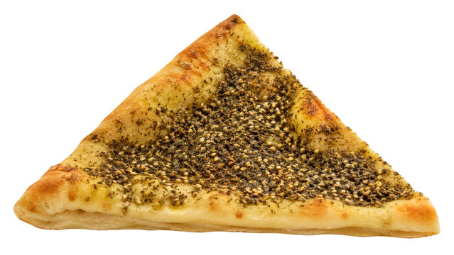 Zaatar Manakish Slice Isolated on Transparent Background